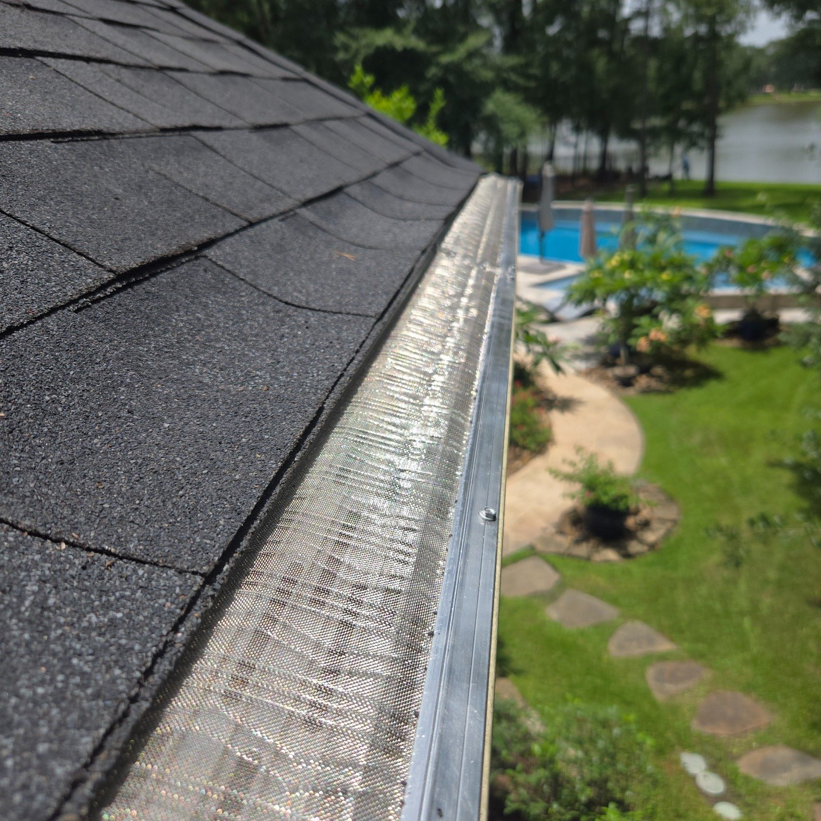 Water Flowing in Gutter