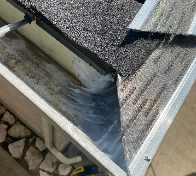 LeafBlaster Pro Frame Reinforced Retrofit on Existing 5-Inch Gutters