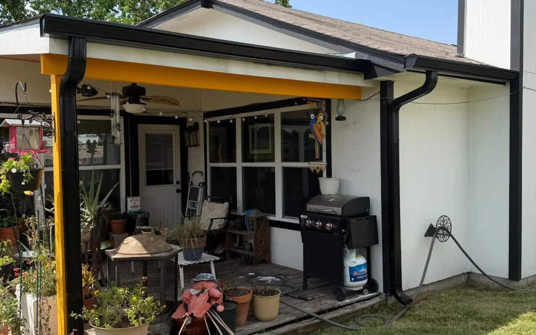 Black Seamless Gutter and Downspout Replacement